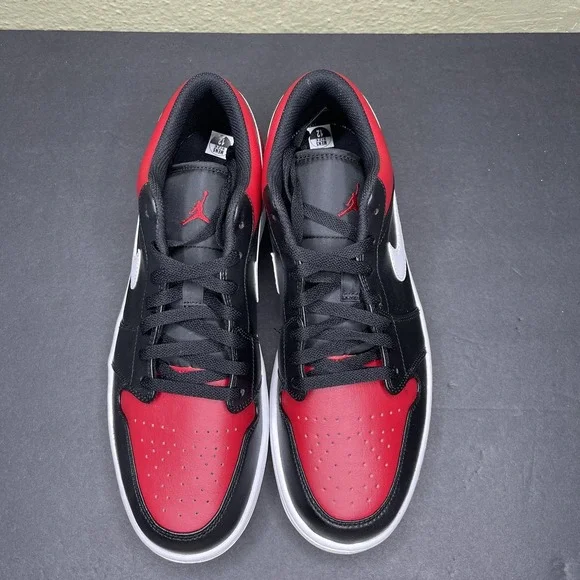 Nike Air Jordan 1 Low Men's Size 12 Shoes Black Gym Red White New 553558-066 nby - Picture 7 of 10